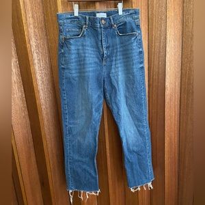 Loft High Waisted Straight Crop Jeans